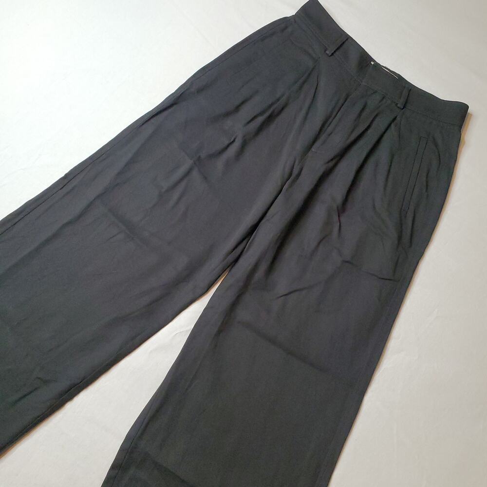 Everlane Women's Size 4S Tencel Blend Way High Wide Leg Trouser Black